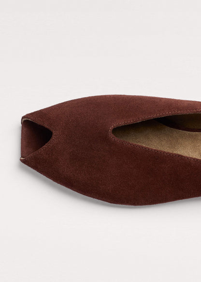 ME+EM Cinnamon Brown Peep Toe Flat