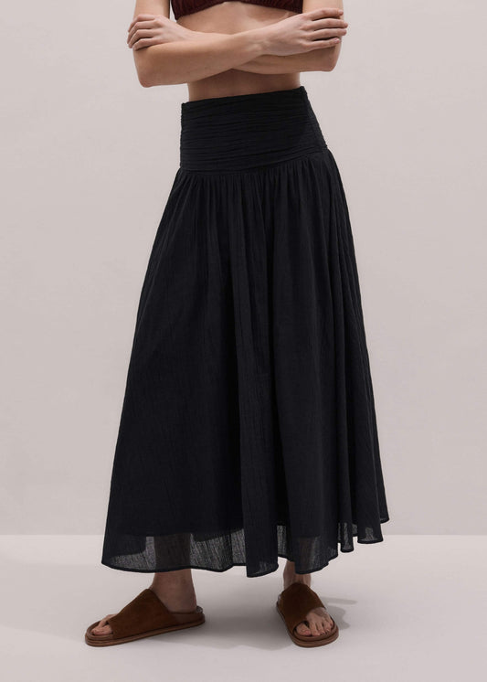 ME+EM Black Relaxed Maxi Skirt