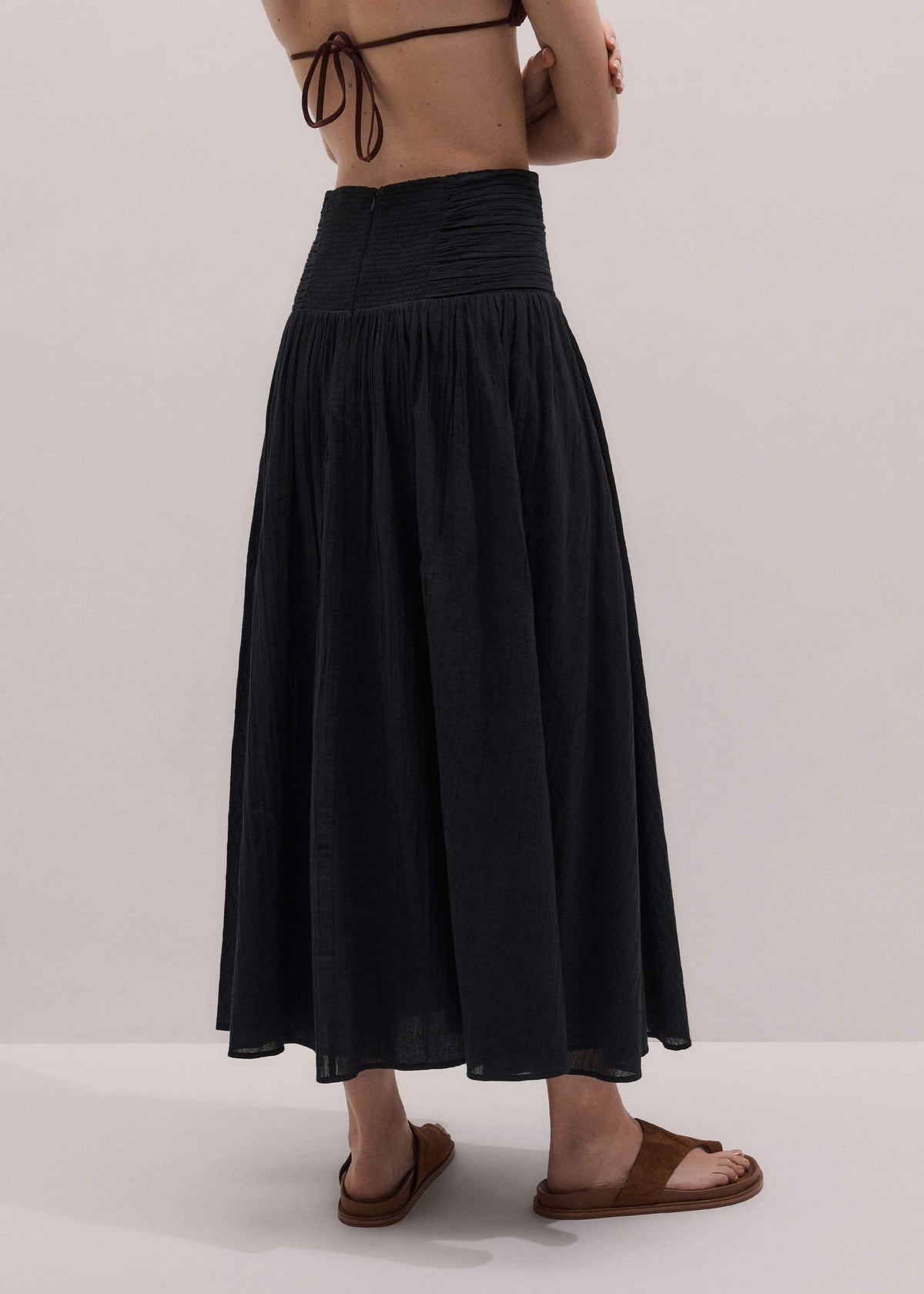 ME+EM Black Relaxed Maxi Skirt