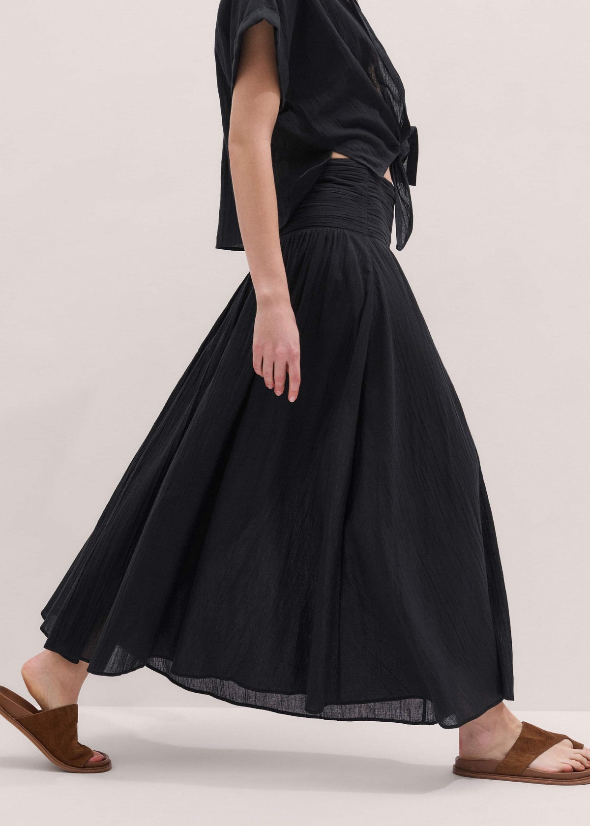 ME+EM Black Relaxed Maxi Skirt