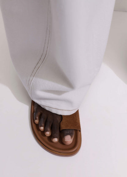 ME+EM Tan Brown Asymmetric Sandal