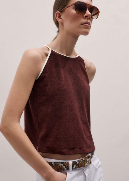 ME+EM Cinnamon Brown Halterneck Top