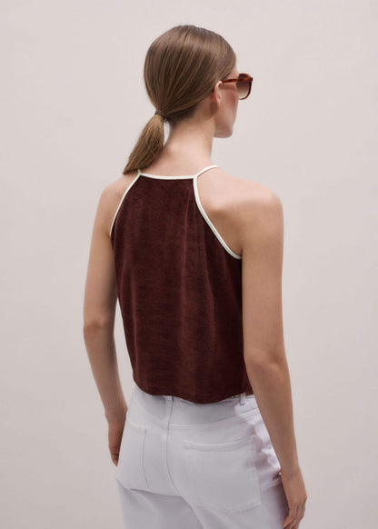 ME+EM Cinnamon Brown Halterneck Top