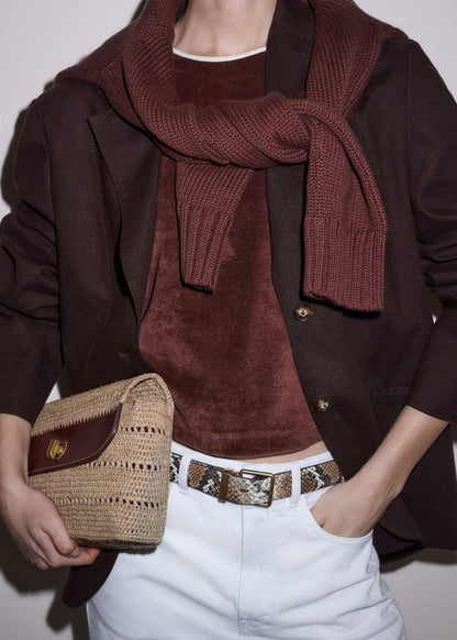 ME+EM Cinnamon Brown Halterneck Top