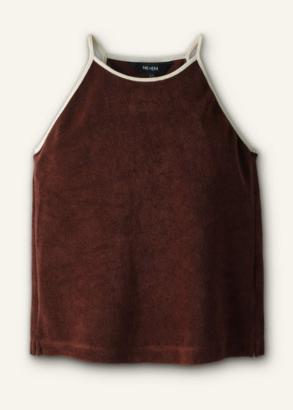 ME+EM Cinnamon Brown Halterneck Top
