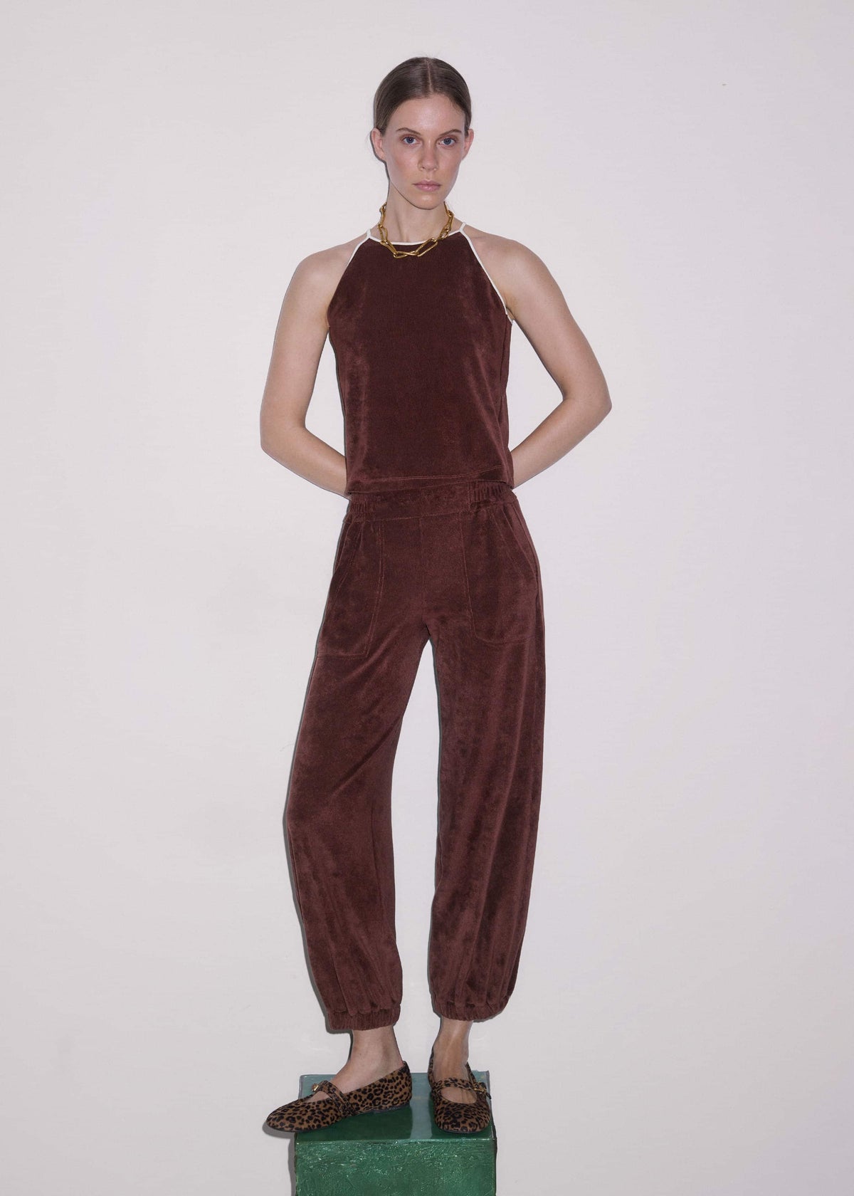 ME+EM Cinnamon Brown Relaxed Jogger Set