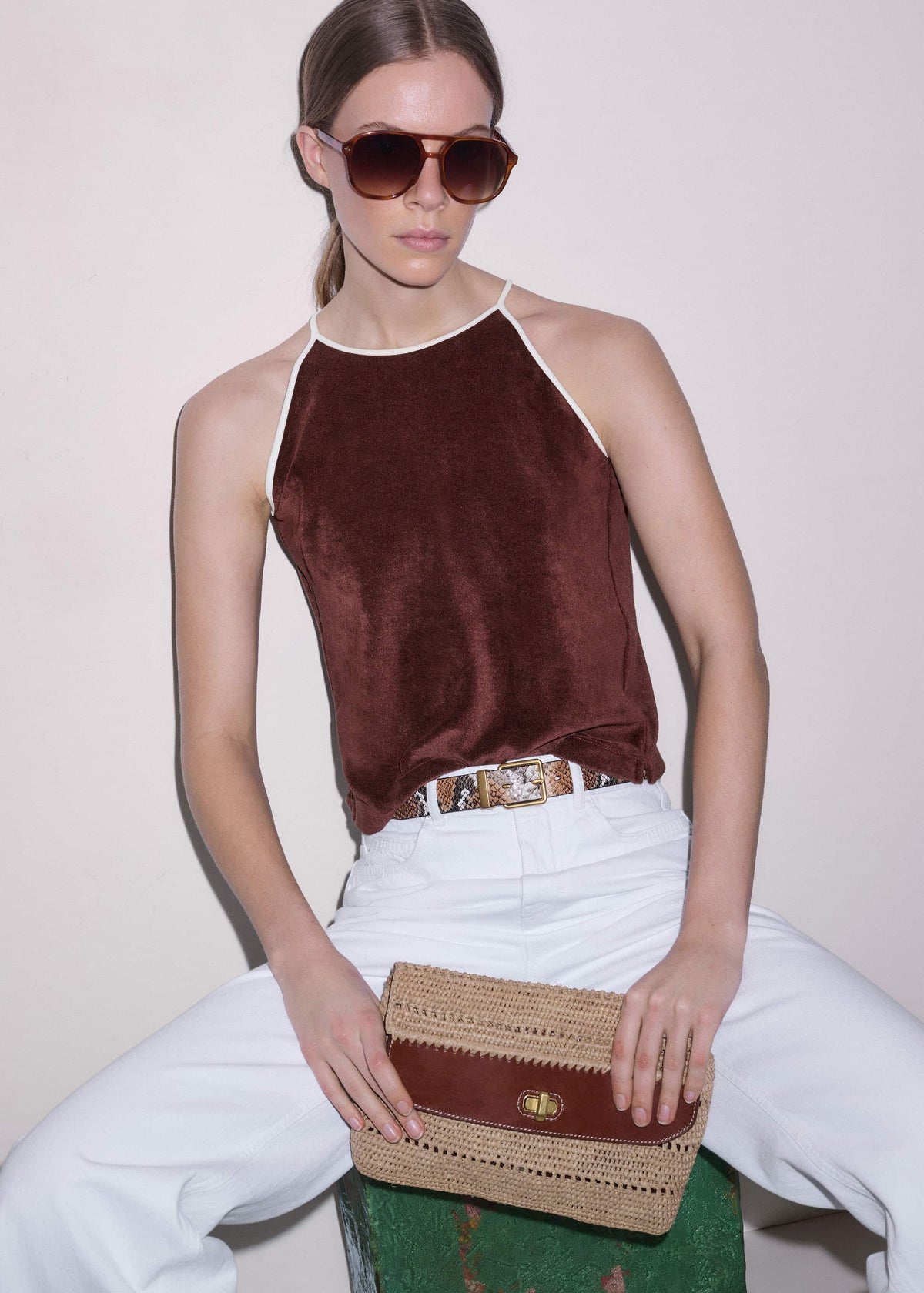 ME+EM Cinnamon Brown Relaxed Jogger Set