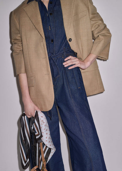 ME+EM Blue Relaxed Wide-Leg AM-PM Jumpsuit