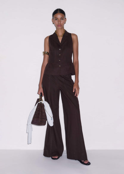ME+EM Brown Halterneck Vest