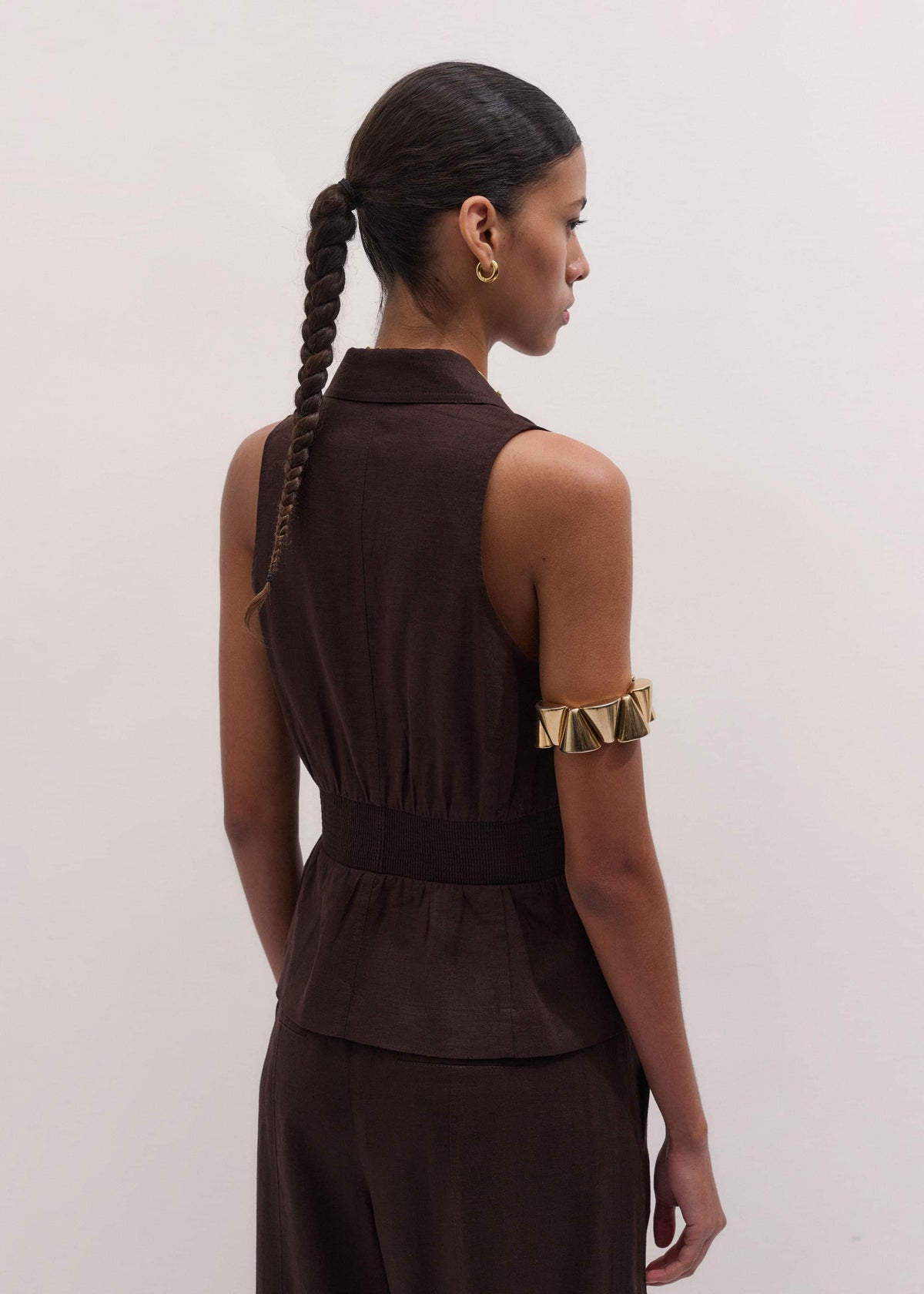 ME+EM Brown Halterneck Vest