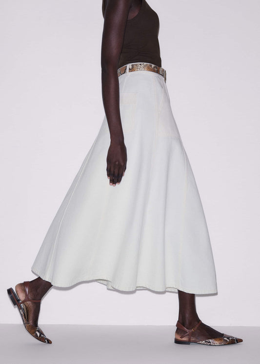 ME+EM White Panelled A-Line Maxi Skirt