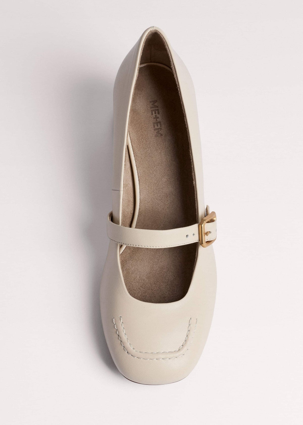ME+EM Cream Classic Mary Jane Heel