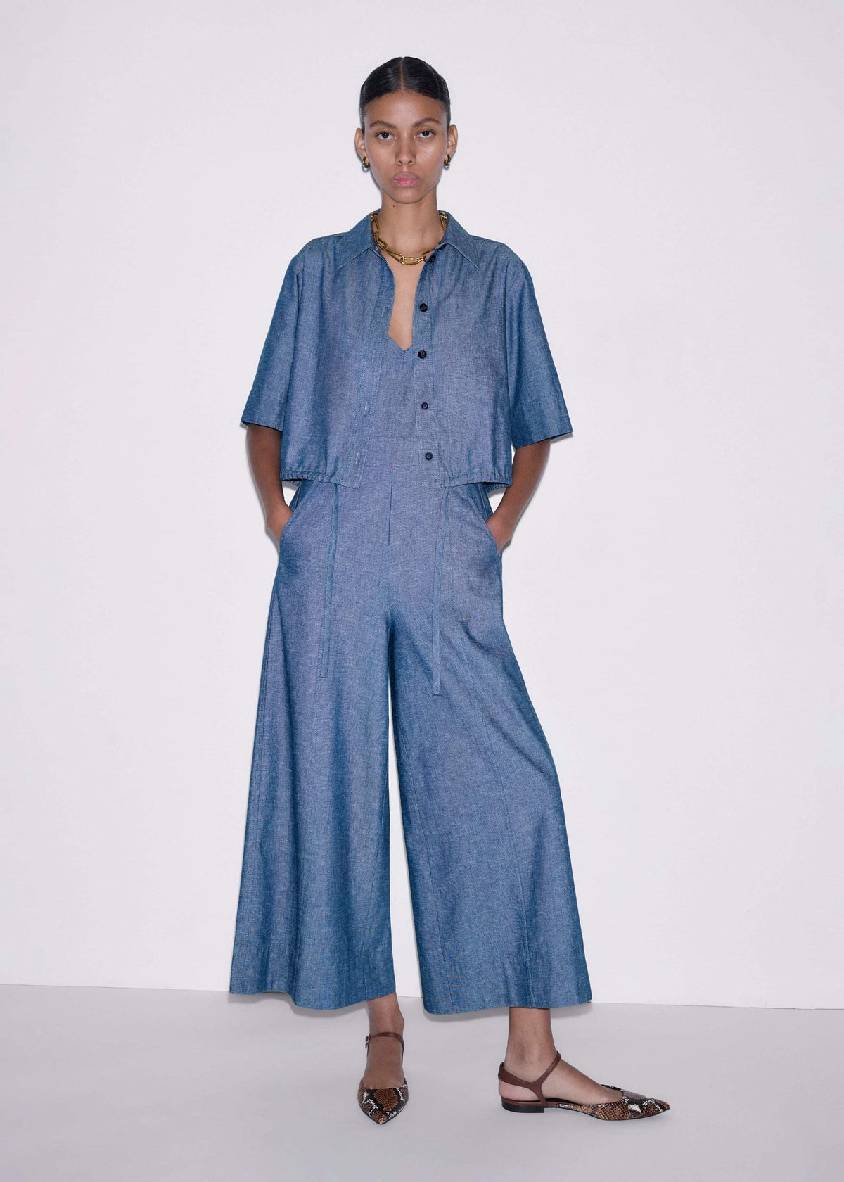 ME+EM Blue 2-in-1 Jumpsuit