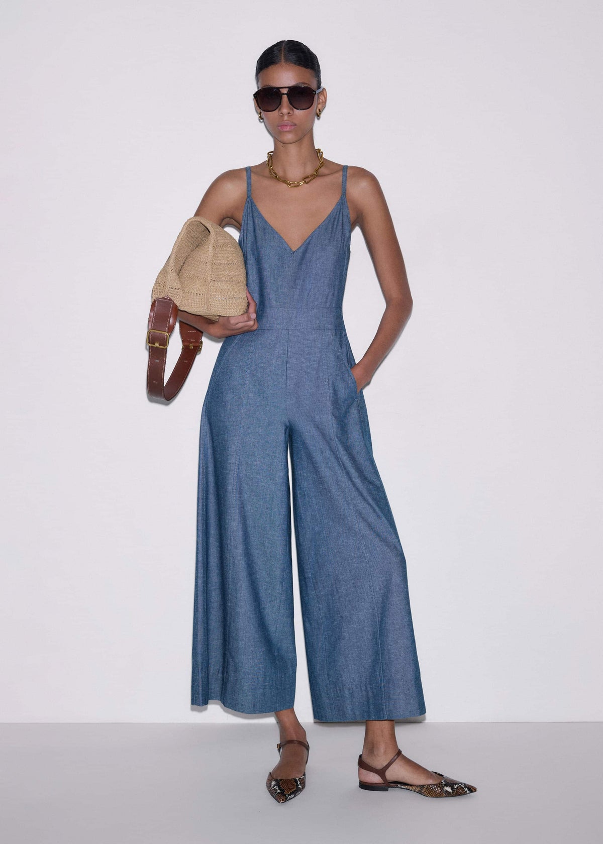 ME+EM Blue 2-in-1 Jumpsuit