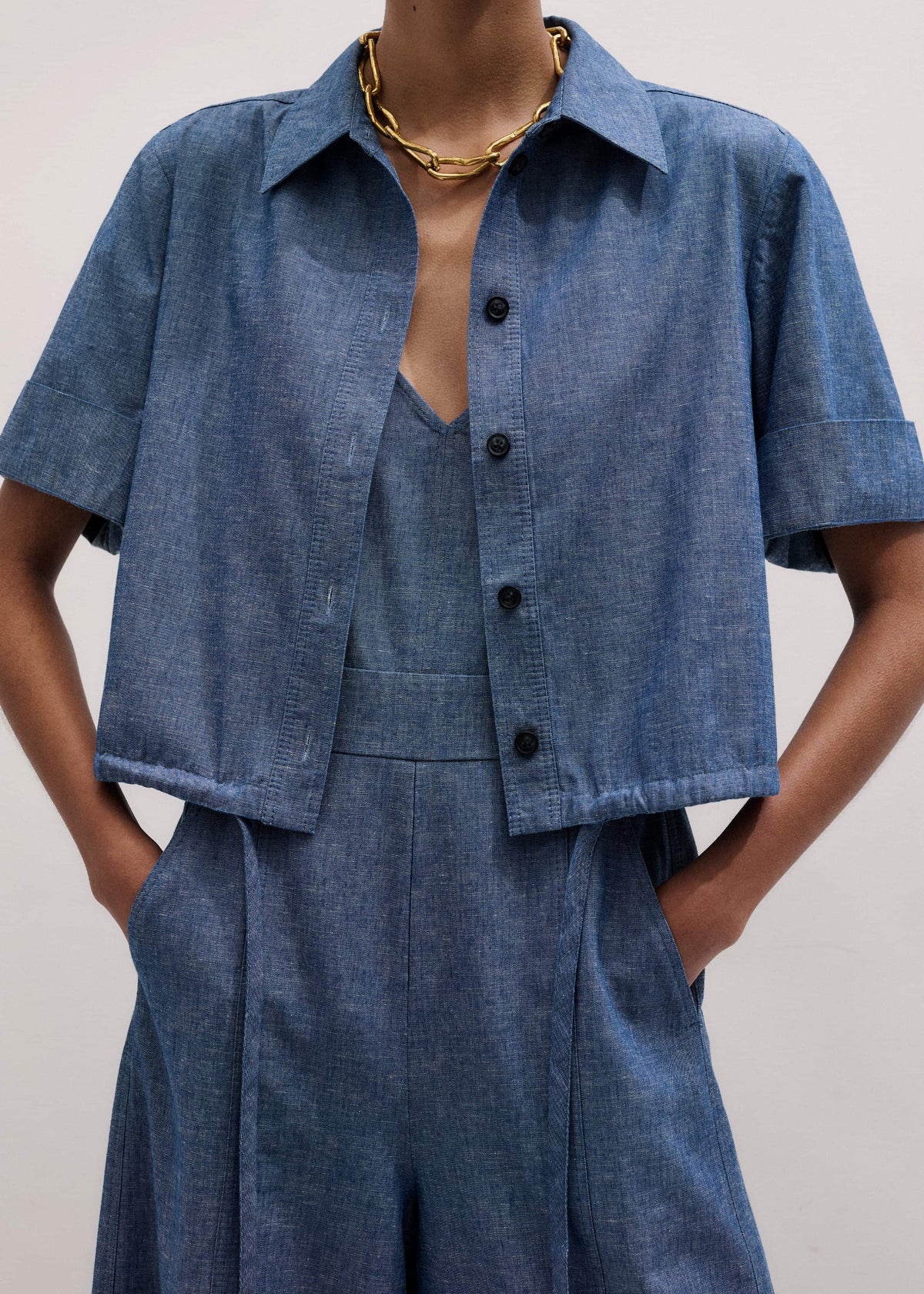 ME+EM Blue 2-in-1 Jumpsuit