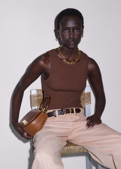 ME+EM Natural Round Raffia Summer Belt