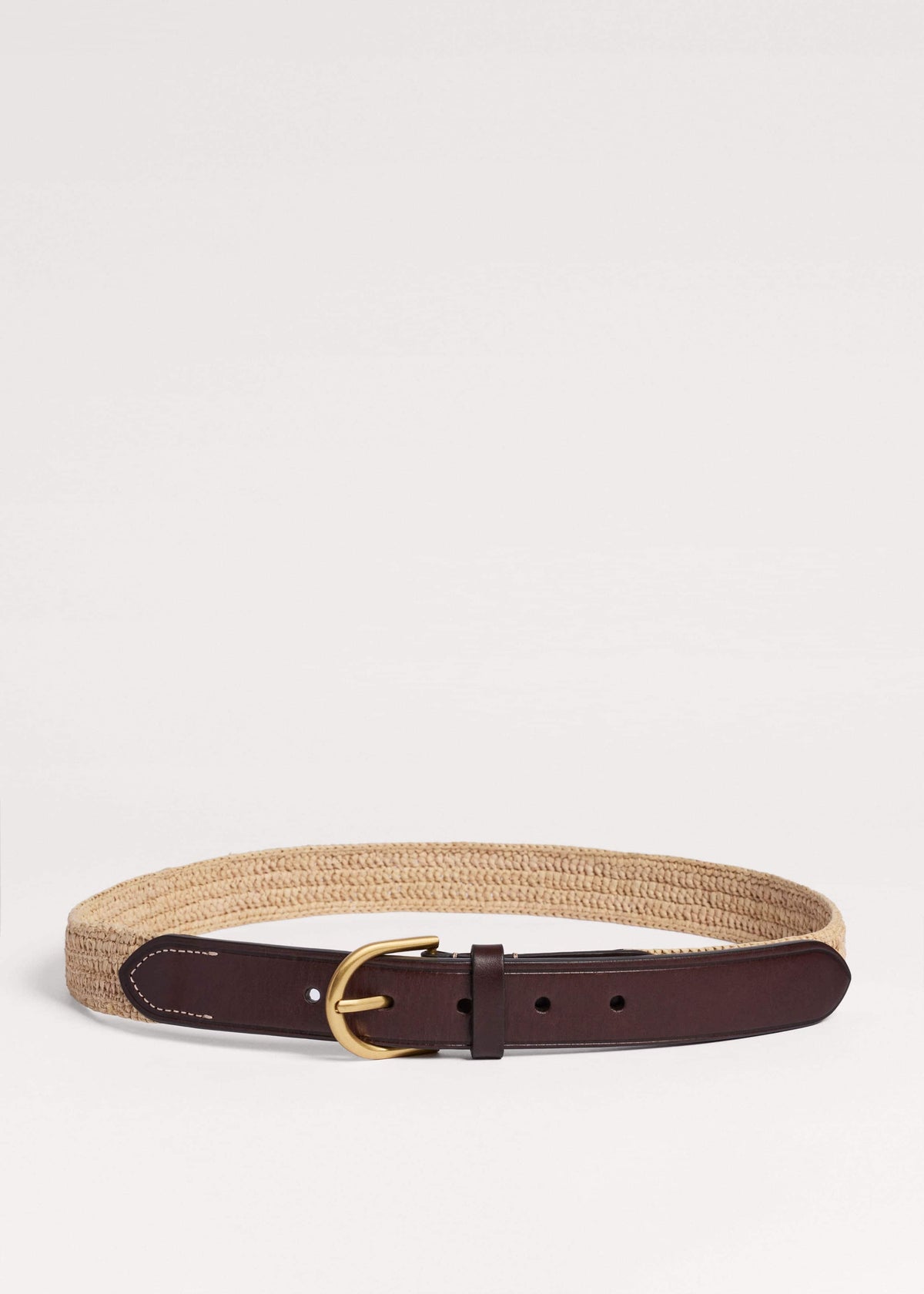 ME+EM Natural Round Raffia Summer Belt