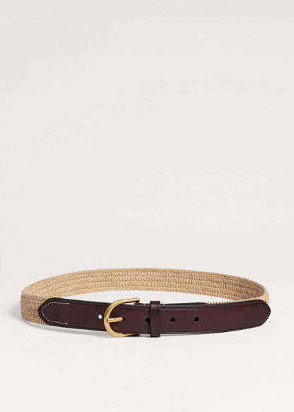 ME+EM Natural Round Raffia Summer Belt