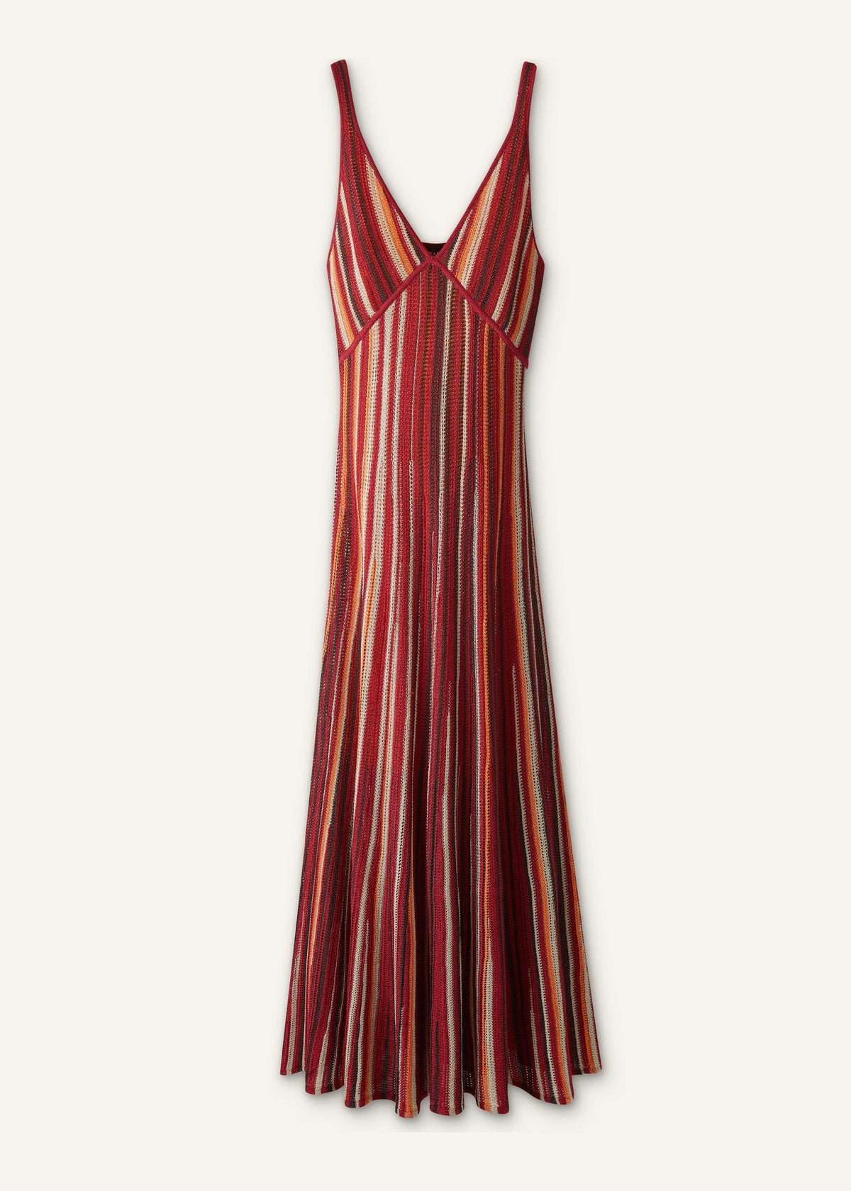 ME+EM Red Metallic Knit Maxi Dress