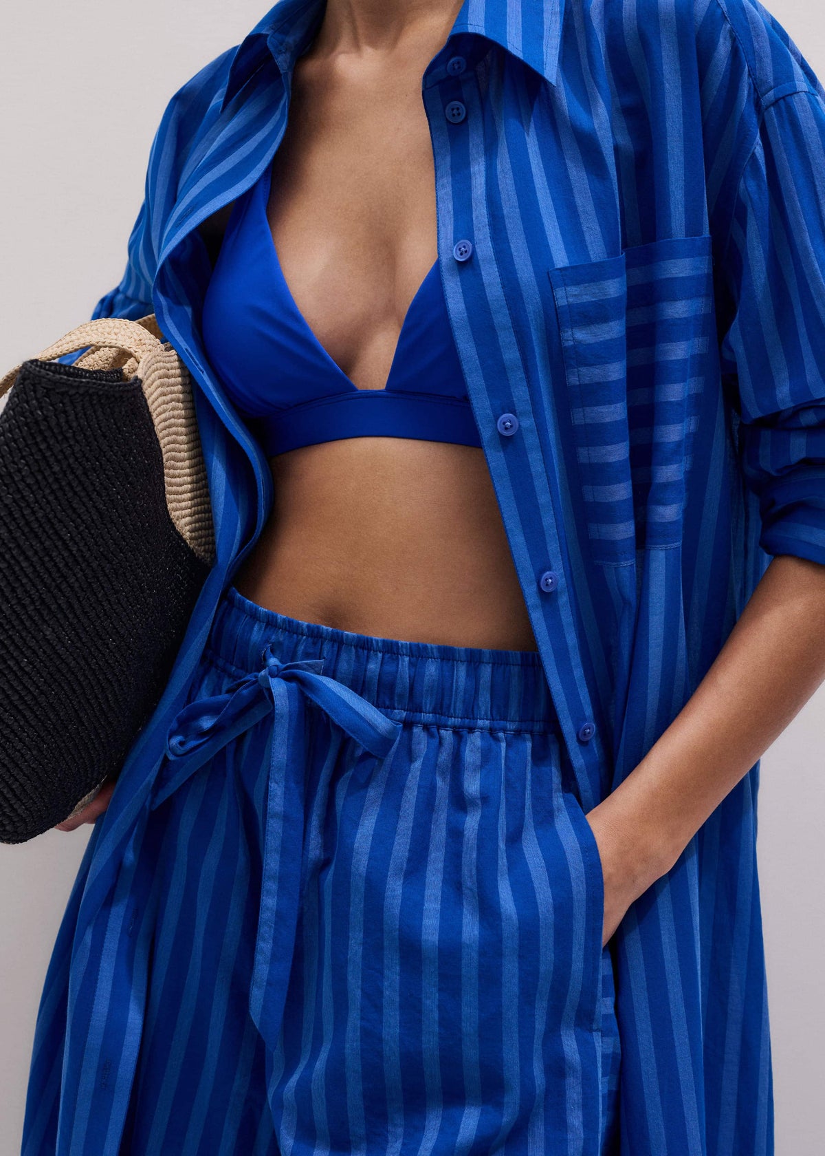 ME+EM Blue Striped Beach Set