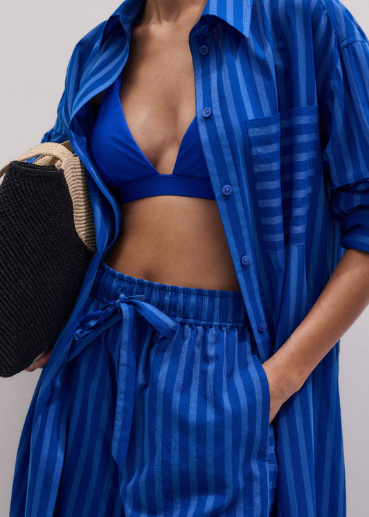 ME+EM Blue Striped Beach Set