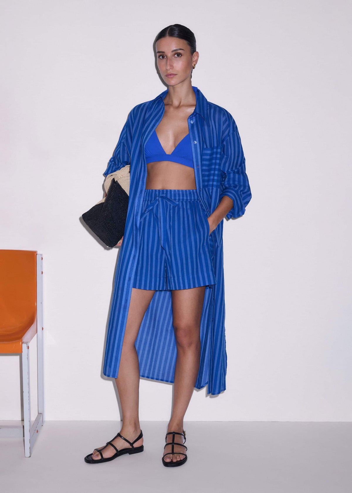 ME+EM Blue Striped Beach Set