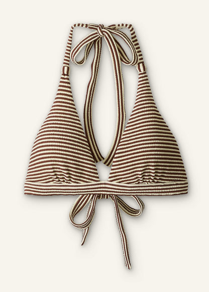 ME+EM Cinnamon Brown Halterneck Bikini Top