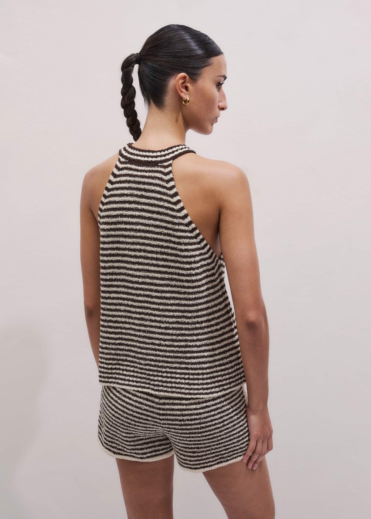 ME+EM Cocoa Brown Stripe Short Co-ord