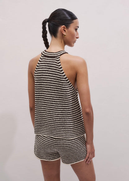 ME+EM Cocoa Brown Stripe Short Co-ord