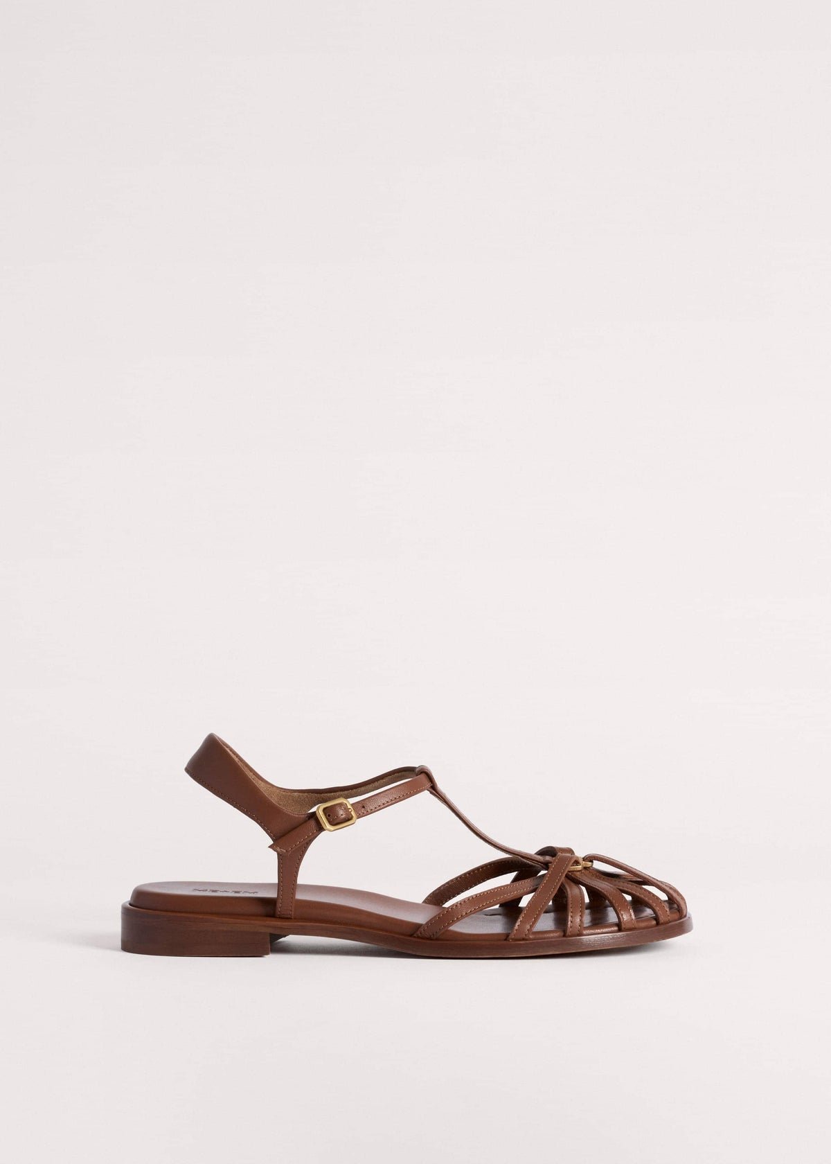ME+EM Brown Caged T-Bar Sandal