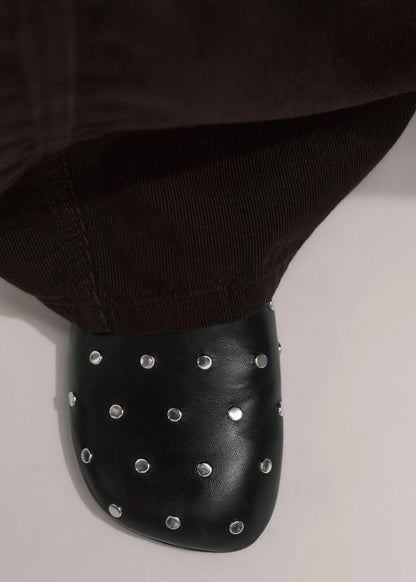ME+EM Black Studded Slipper