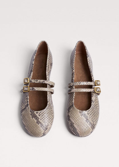 ME+EM Gray Snake Print Ballet Flat