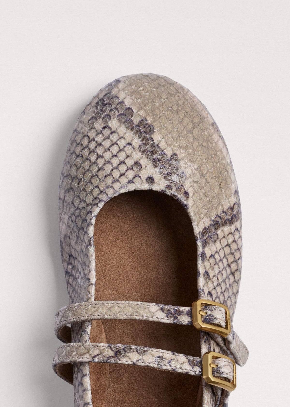 ME+EM Gray Snake Print Ballet Flat