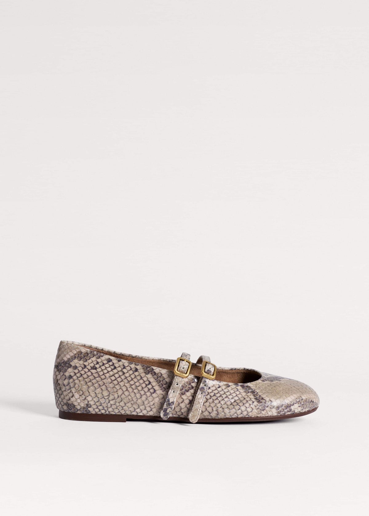 ME+EM Gray Snake Print Ballet Flat