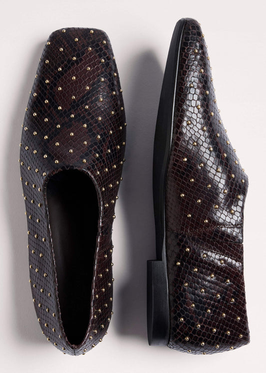 ME+EM Brown Square Toe Slipper