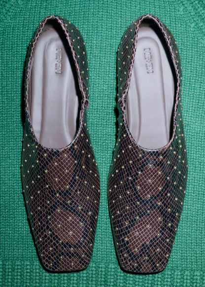 ME+EM Brown Square Toe Slipper