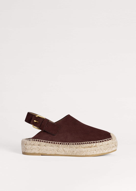 ME+EM Dark Cinnamon Suede Slingback Espadrille