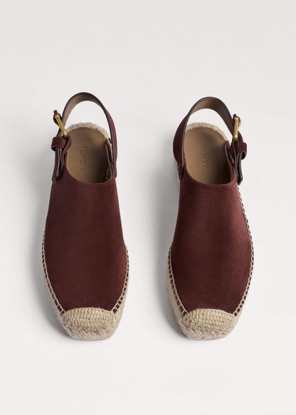 ME+EM Dark Cinnamon Suede Slingback Espadrille