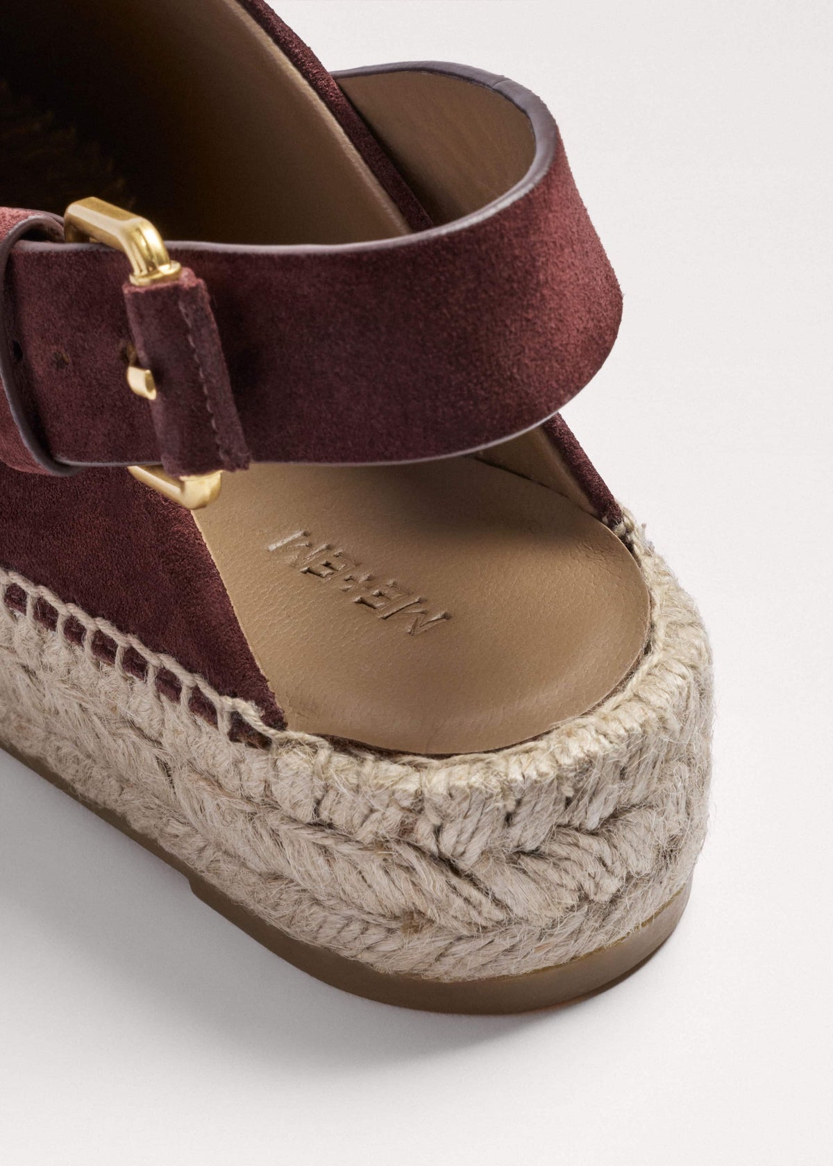 ME+EM Dark Cinnamon Suede Slingback Espadrille