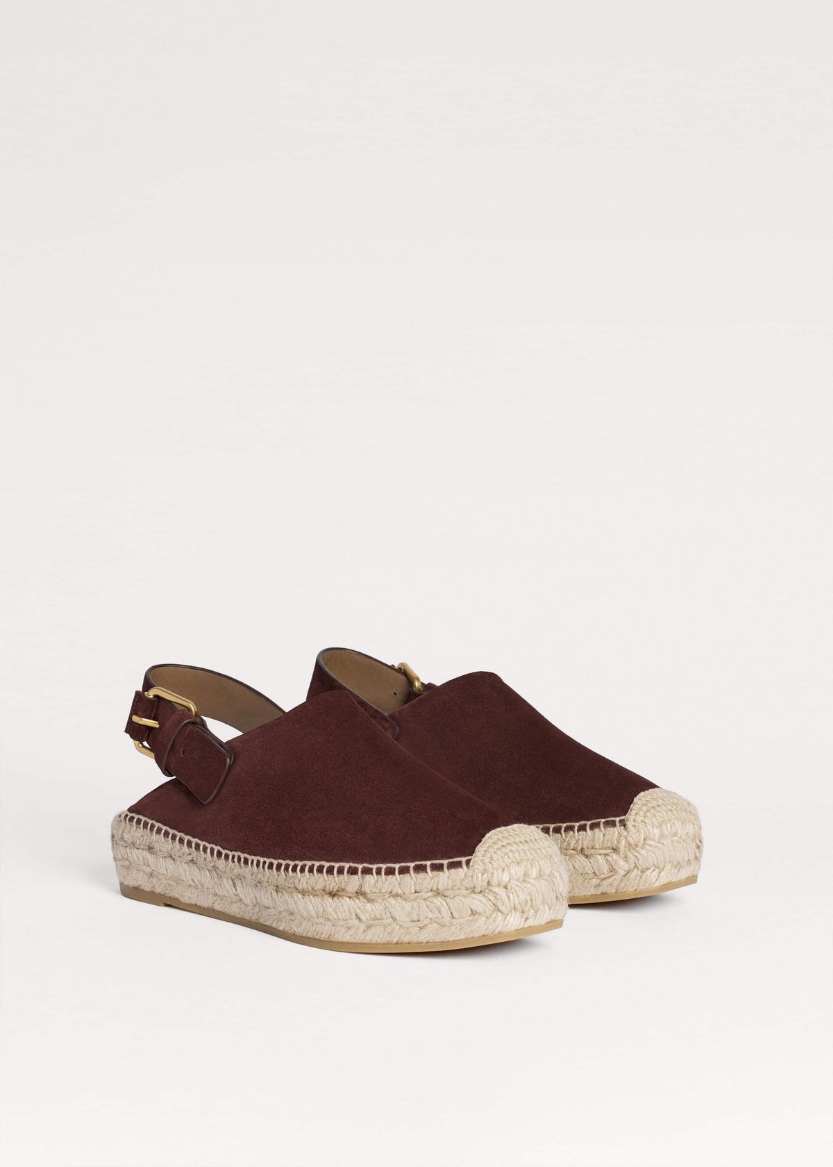 ME+EM Dark Cinnamon Suede Slingback Espadrille