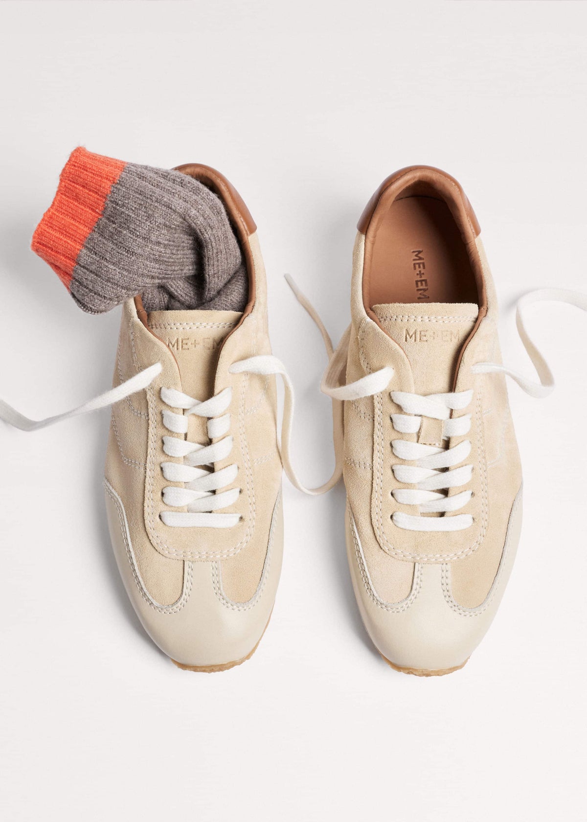 ME+EM Latte Retro Runner Sneaker