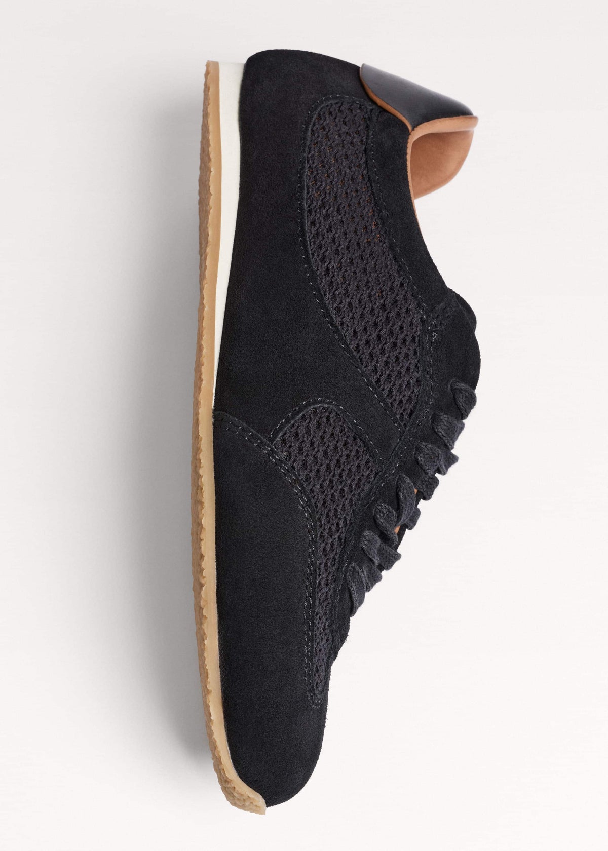 ME+EM Black Mesh Retro Runner Sneaker