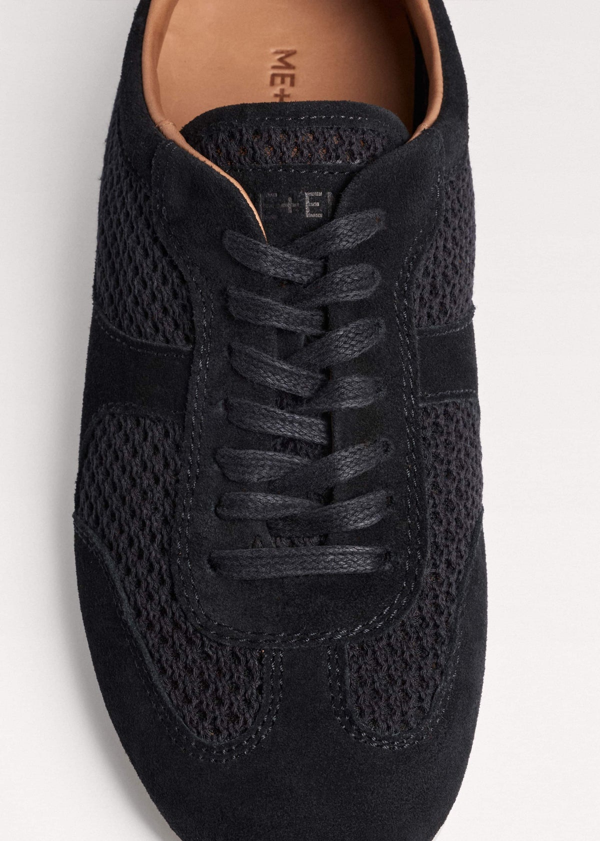 ME+EM Black Mesh Retro Runner Sneaker