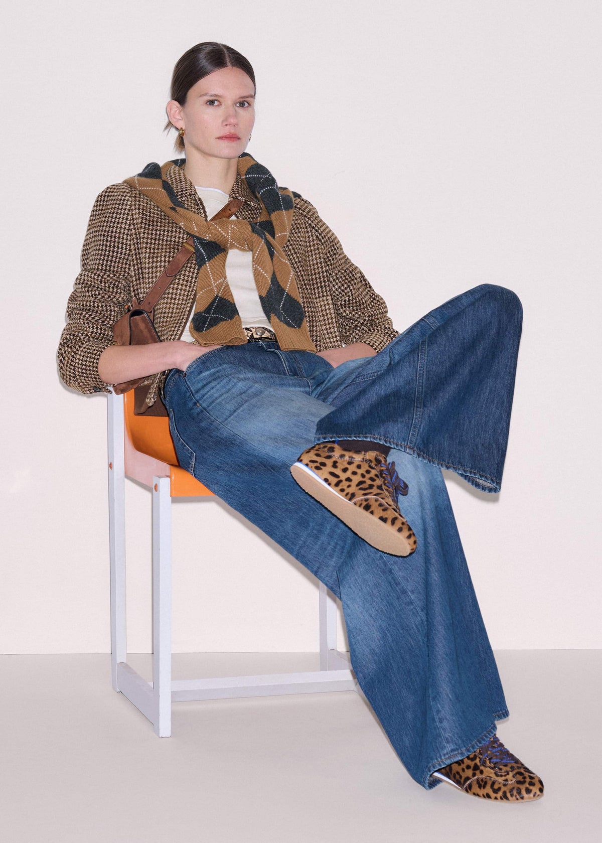 ME+EM Brown Leopard Print Retro Runner