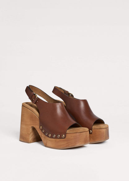 ME+EM Dark Brown High Front Clog