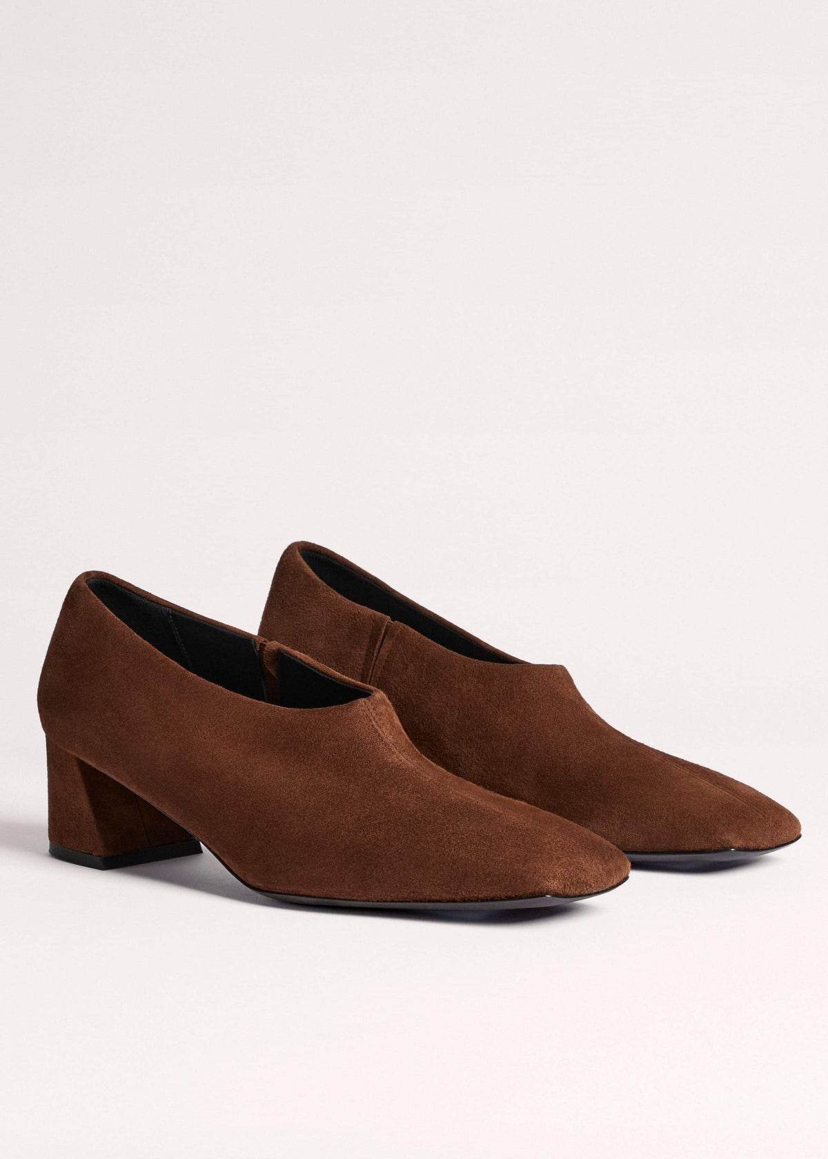 ME+EM Brown High Front Block Heel