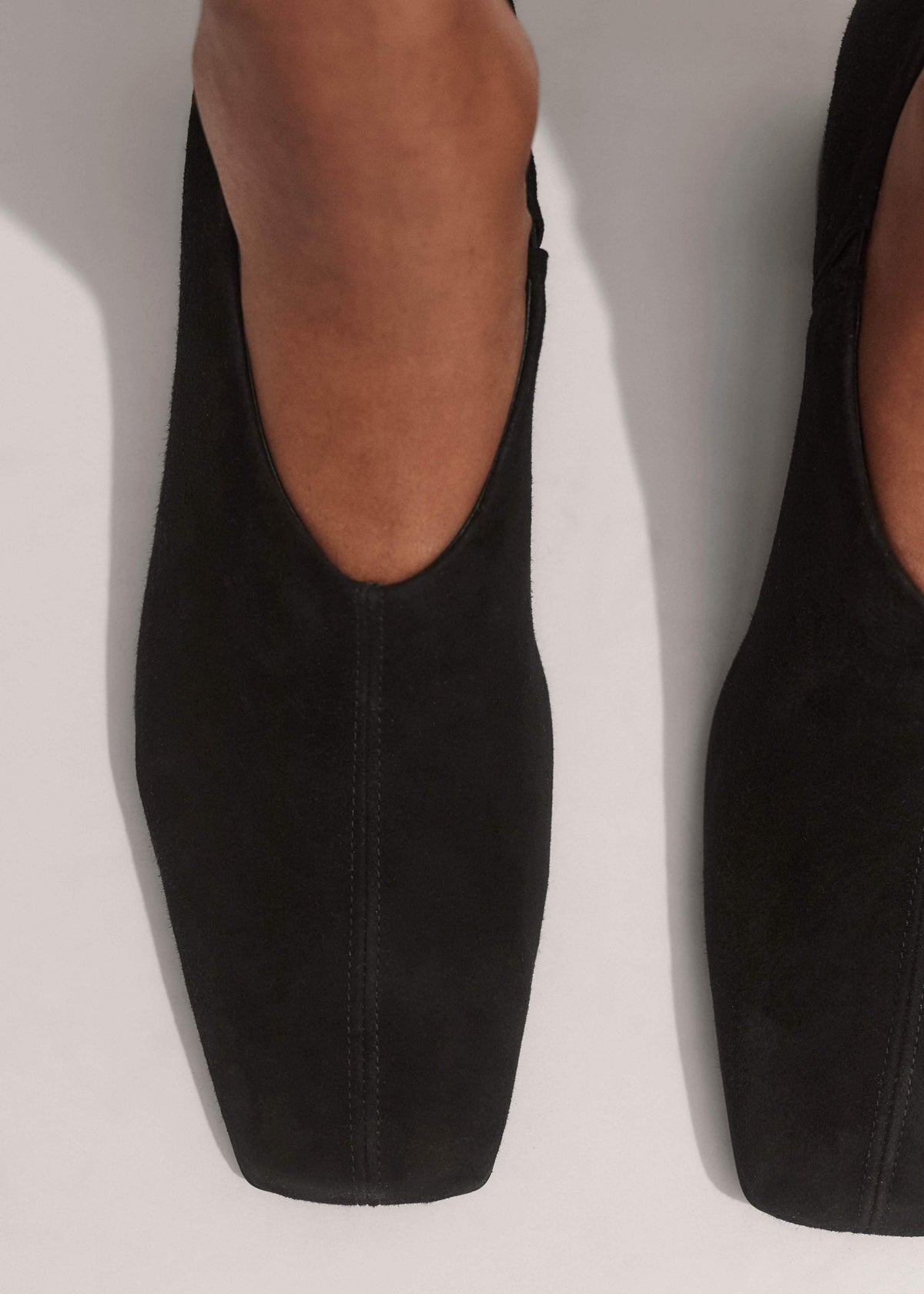 ME+EM Black High Front Block Heel