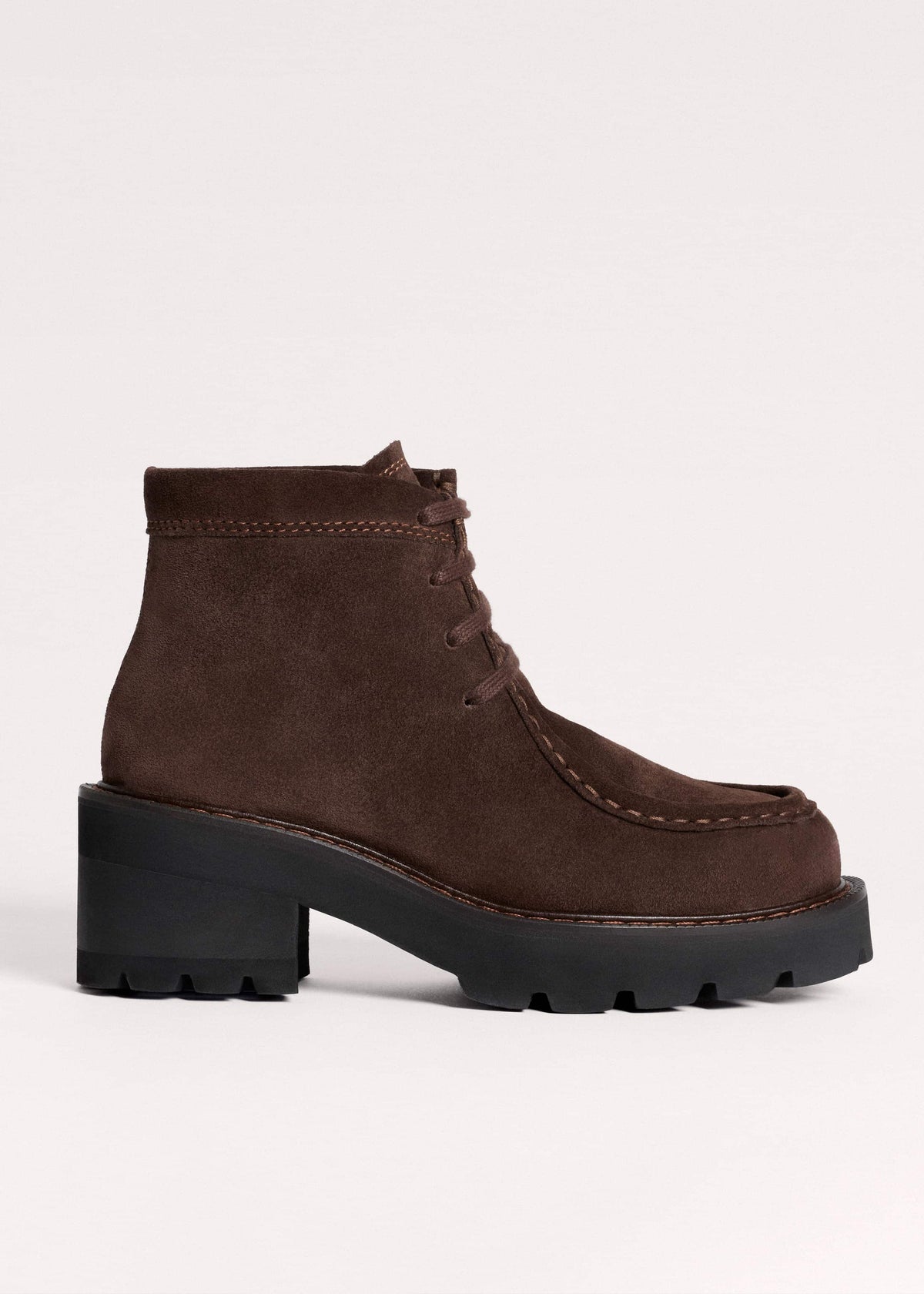ME+EM Brown Chunky Lace Up Ankle Boot