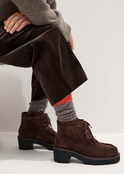 ME+EM Brown Chunky Lace Up Ankle Boot