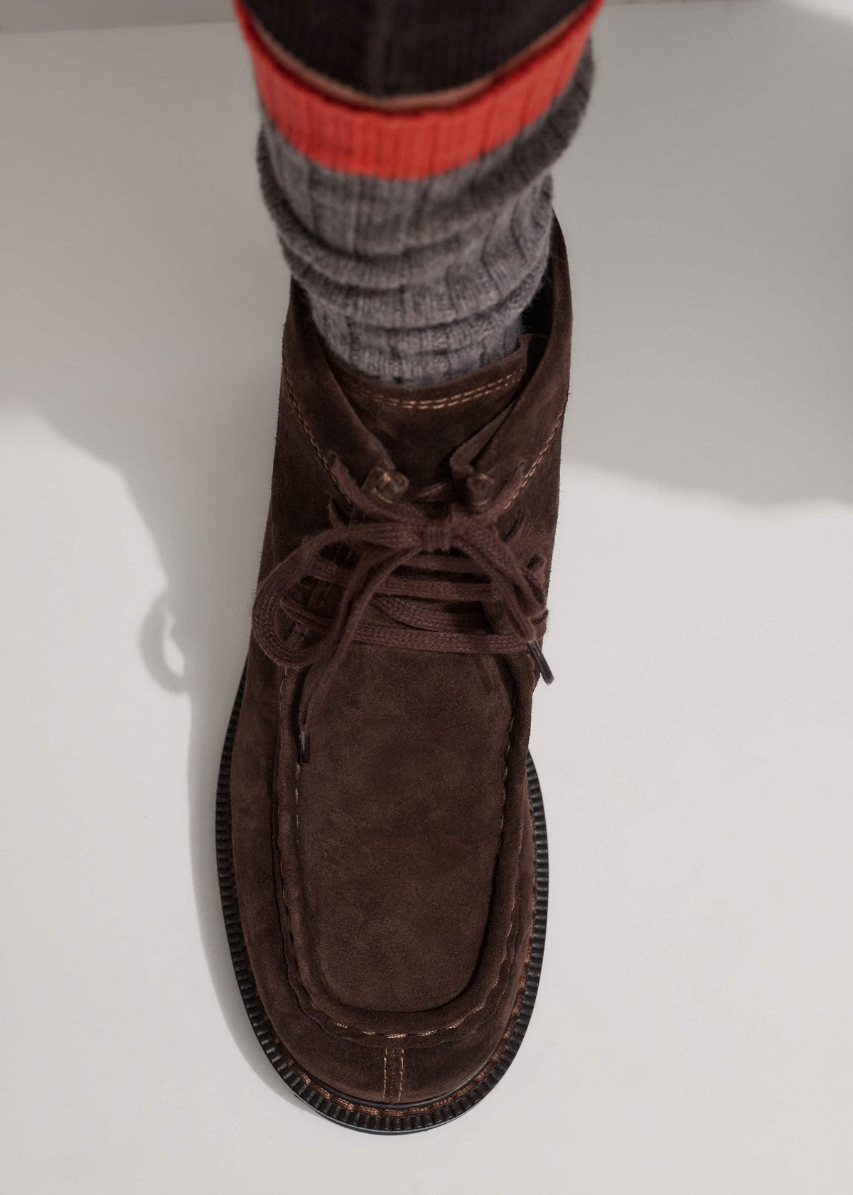 ME+EM Brown Chunky Lace Up Ankle Boot
